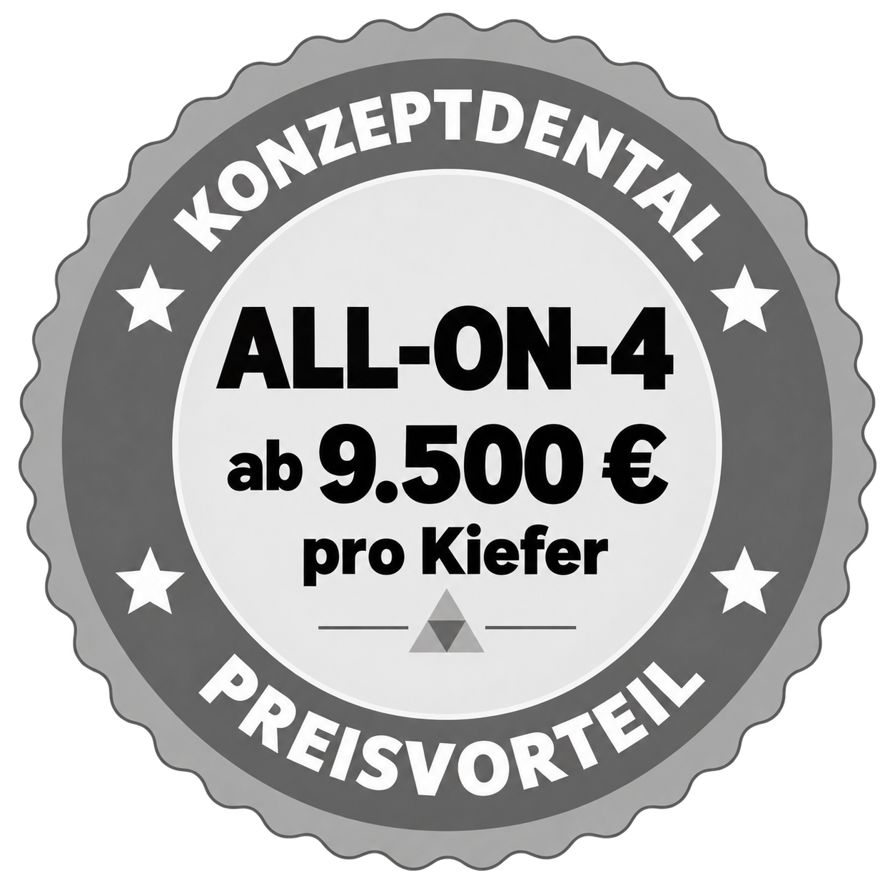 Grayscale All-On-4 Dental Seal Badge